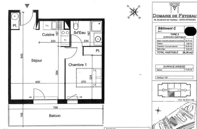 Appartement à louer - 2 pièces - 40.0 m2 - ARTIGUES PRES BORDEAUX - 33 - AQUITAINE - Century 21 Entre Deux Mers